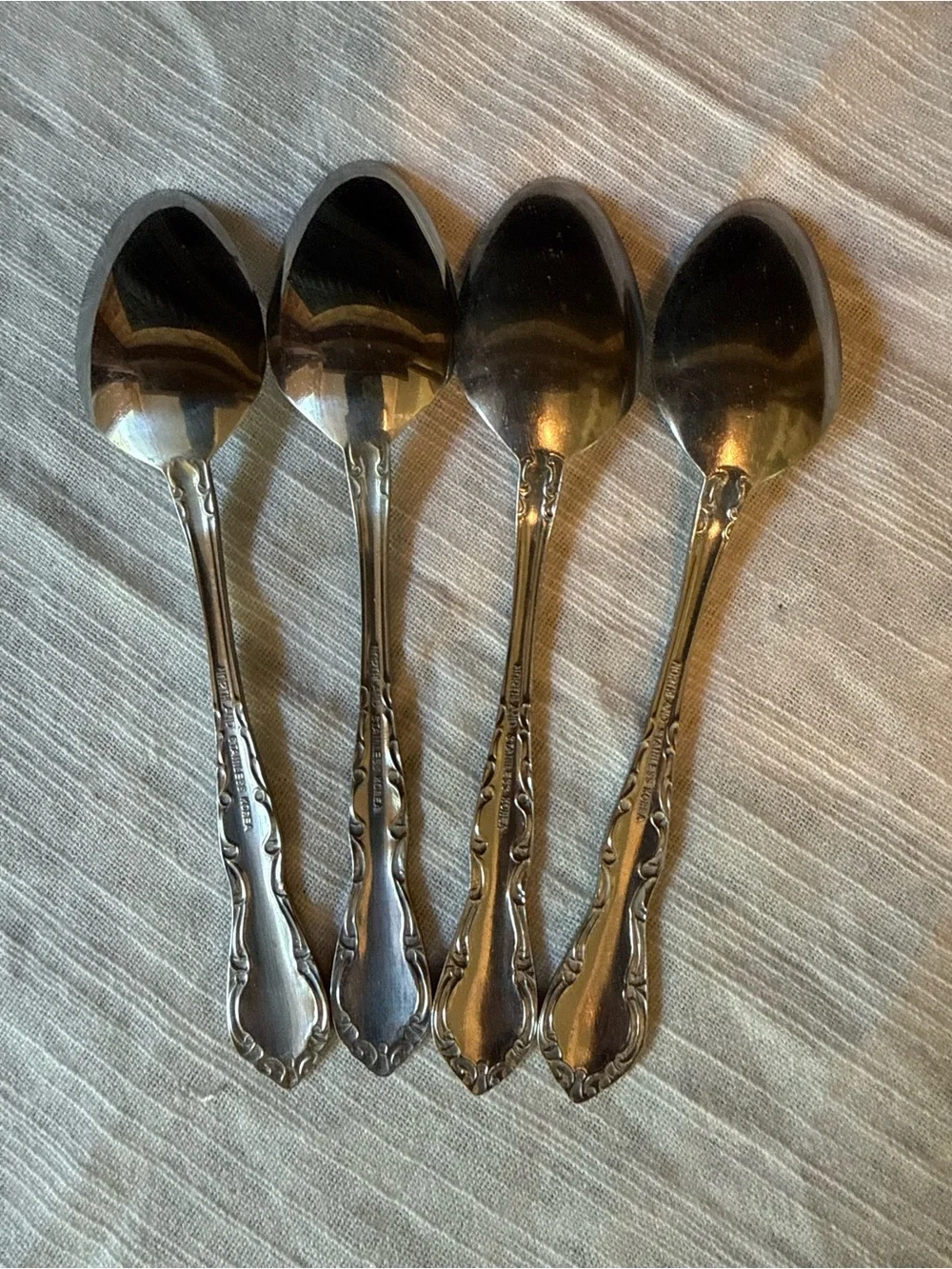 Vtg Oneida Northland Sirocco Dinner Spoons Teaspoons 6” (Set of 4) Flatware